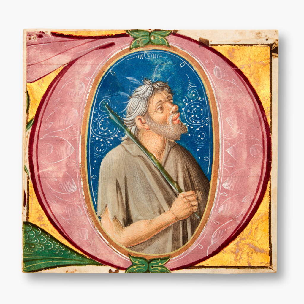 View full screen - View 1 of Lot 74. Illuminated Manuscript—Initial ‘D’ from a choir book illuminated by Antonio Maria da Villafora, (North-Eastern Italy, Padua), last quarter 15th century.