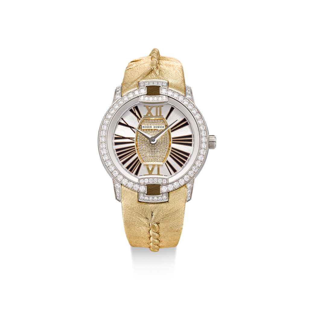 View full screen - View 1 of Lot 8078. ROGER DUBUIS | VELVET | A LIMITED EDITION WHITE GOLD AND DIAMOND-SET WRISTWATCH, CIRCA 2018 | 羅杰杜彼 | Velvet 限量版白金鑲鑽石腕錶,約2018年製.