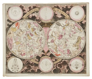 View full screen - View 1 of Lot 154. Schenck, Peter | A magnificent double hemisphere celestial chart.