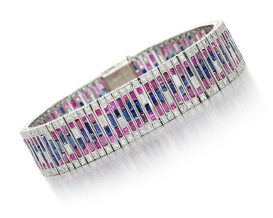 View full screen - View 1 of Lot 280. GEM SET AND DIAMOND BRACELET.