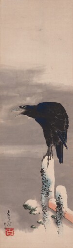 Katsushika Hokusai (1760-1849), Raven in snow, Edo period, 19th century | 葛飾北斎 雪中鴉図 江戸時代 19世紀