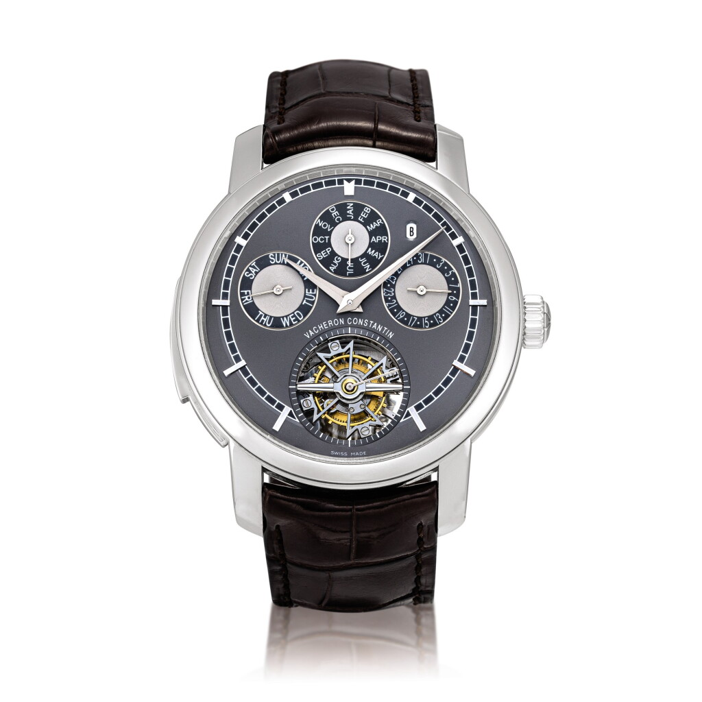 View full screen - View 1 of Lot 2103. Vacheron Constantin | Traditionnelle, Reference 80172, A platinum tourbillon perpetual calendar minute repeating wristwatch, Circa 2016 | 江詩丹頓 | Traditionnelle 型號80172 鉑金陀飛輪萬年曆三問腕錶,約2016年製.