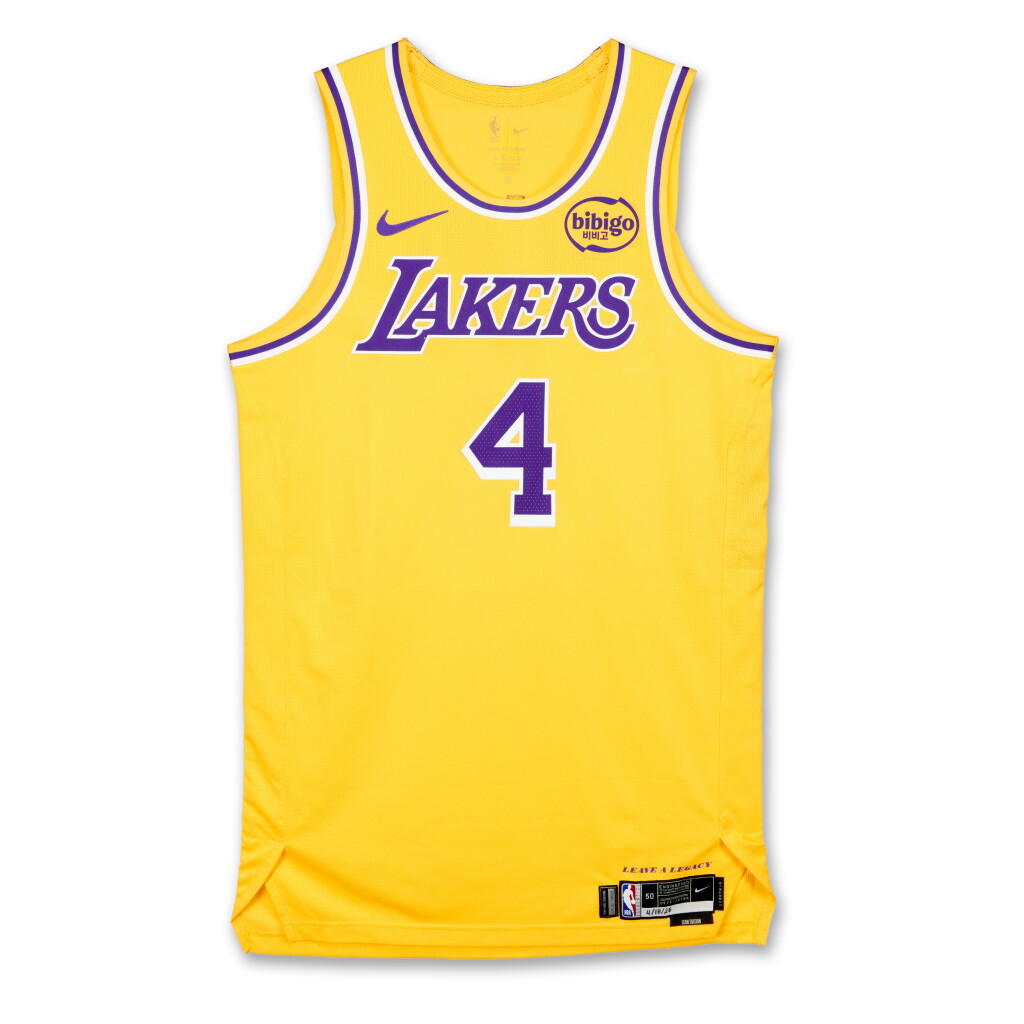 View full screen - View 1 of Lot 35. Dalton Knecht Los Angeles Lakers 2026 NBA Playoffs Western Conference Round 1 Game Issued Icon Edition Jersey | Game 1 .