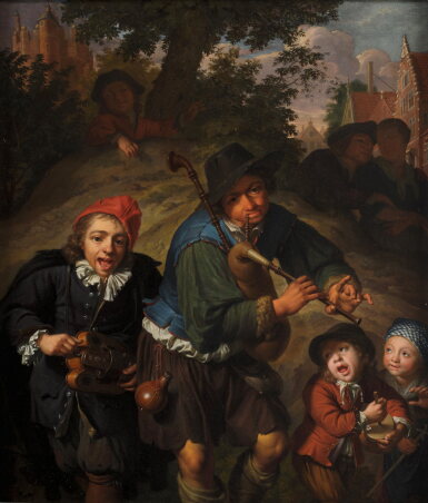 View full screen - View 1 of Lot 152. A merry band of travelling musicians, or an allegory of sound.