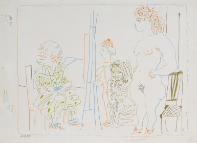 View full screen - View 1 of Lot 749. Le Modèle et deux personnages (Bloch 759; Mourlot 258).
