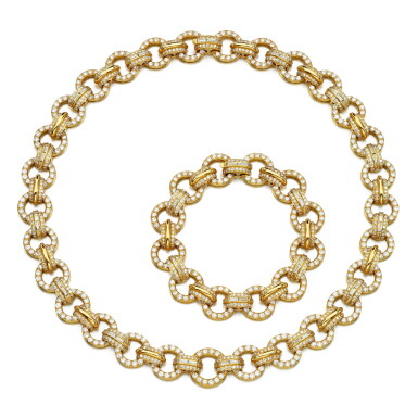 View full screen - View 1 of Lot 25. Diamond demi-parure.