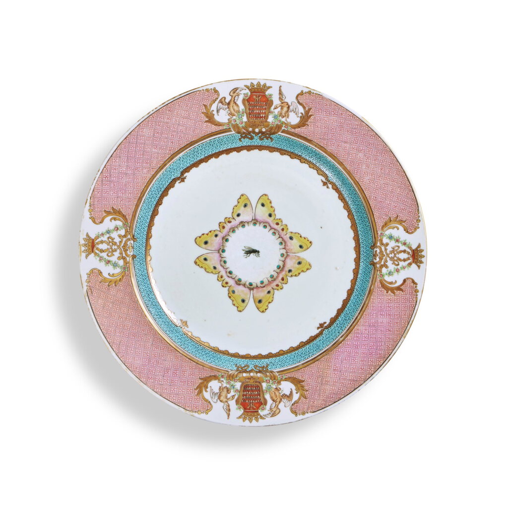 View full screen - View 1 of Lot 684. A Chinese Export Armorial 'Grimaldi' Plate, Qing Dynasty, Qianlong Period, circa 1745.