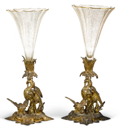 View full screen - View 1 of Lot 185. A PAIR OF WILLIAM IV GILT-BRASS CANDLESTICKS, CIRCA 1830, IN THE MANNER OF THOMAS ABBOTT OF BIRMINGHAM.
