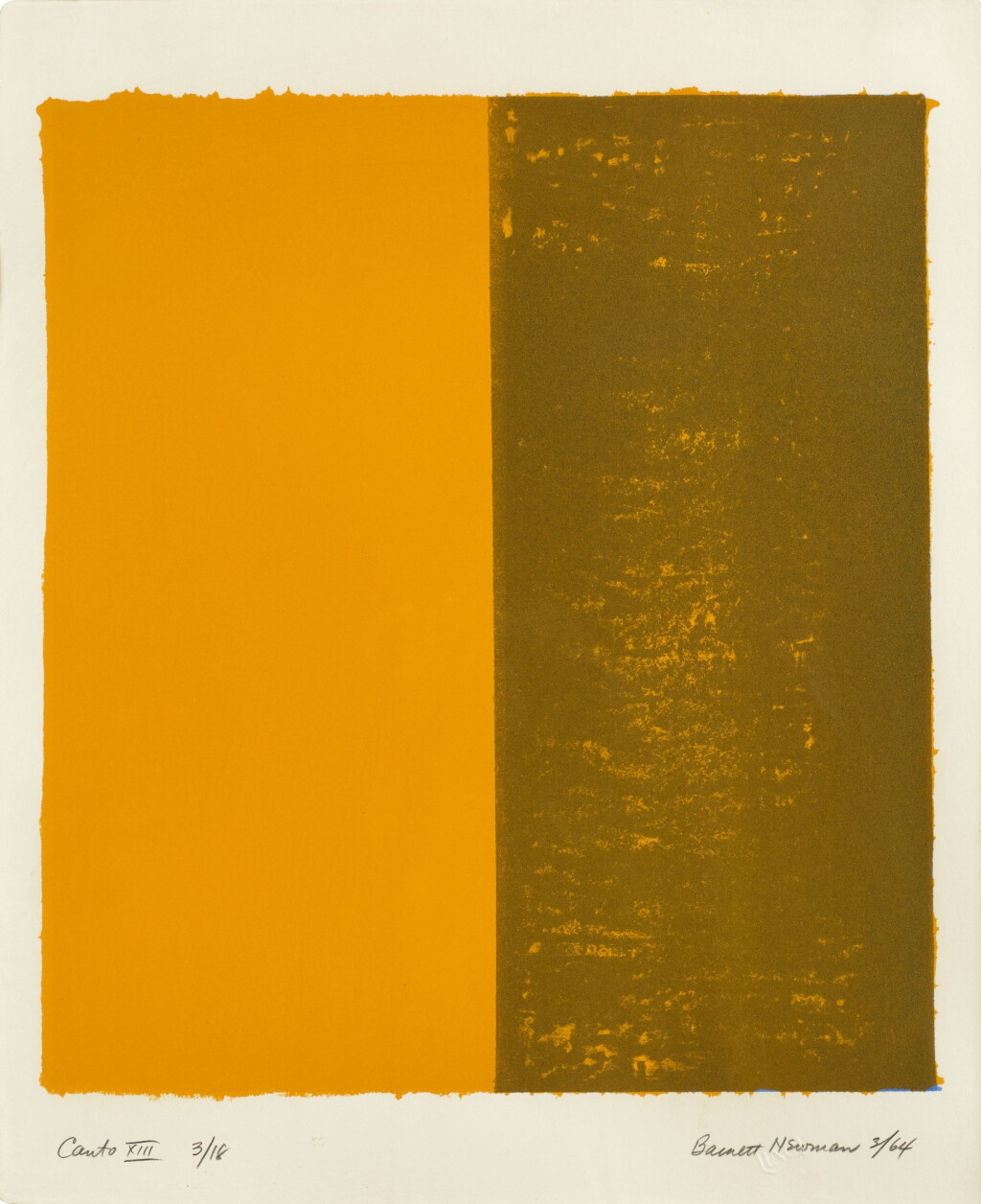 View full screen - View 1 of Lot 829. Canto XIII, from 18 Cantos (Barnett Newman Foundation 221).