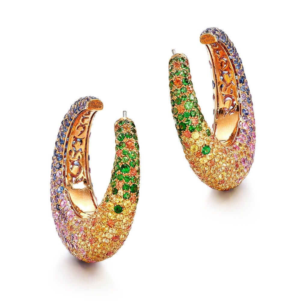 View full screen - View 1 of Lot 512. Pair of Gem Set Earrings | 寶石耳環一對.