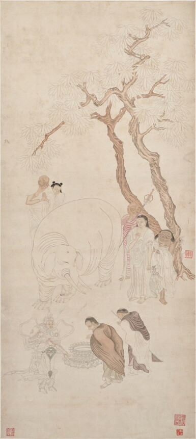 View full screen - View 1 of Lot 3080. 陳小蓮 佛教故事 | Chen Xiaolian, Tale of Buddha.