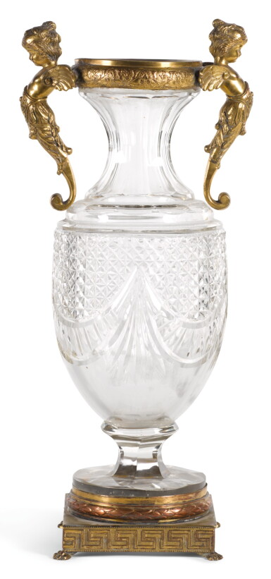 View full screen - View 1 of Lot 160. A GILT-METAL MOUNTED CUT GLASS VASE LATE 19TH CENTURY/EARLY 20TH CENTURY.