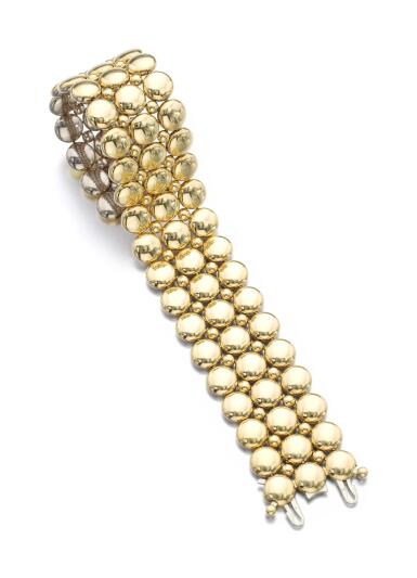 View full screen - View 1 of Lot 10. TWO TONE GOLD BRACELET, 'LA CRÉATION' | CARTIER.