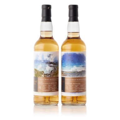 View full screen - View 1 of Lot 8100. Bruichladdich & Bowmore Single Malts of Scotland Mixed Lot (2 BT70).