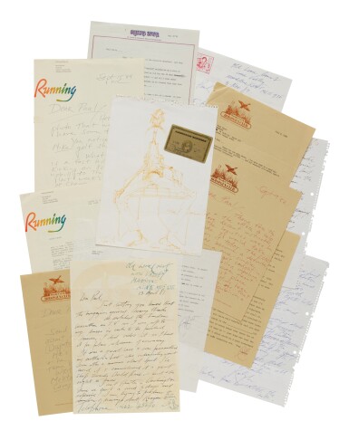 View full screen - View 1 of Lot 1100. Thompson, Hunter S.—Steadman, Ralph | "The Charge of the Weird Brigade" — Thompson on the Honolulu Marathon.