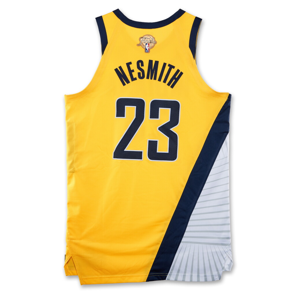 View full screen - View 1 of Lot 33. Aaron Nesmith Indiana Pacers 2025 NBA Finals Game Worn Statement Edition Jersey | Game 1 | Double-Double.
