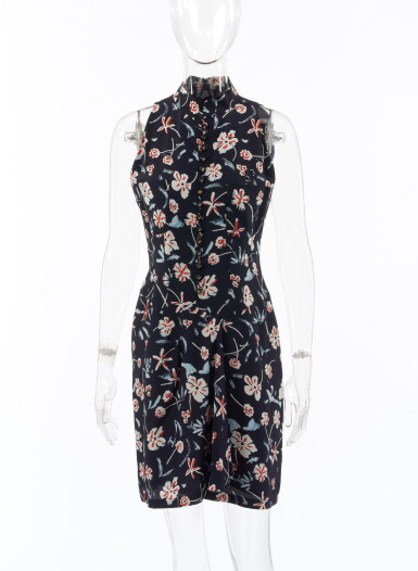 View full screen - View 1 of Lot 93. CHANEL | FLORAL PRINT SILK DRESS .