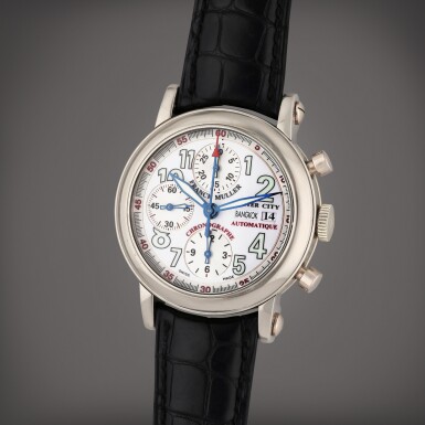 View full screen - View 1 of Lot 111. Reference 7000 MCY Master City | A white gold world time chronograph wristwatch, Circa 2000.