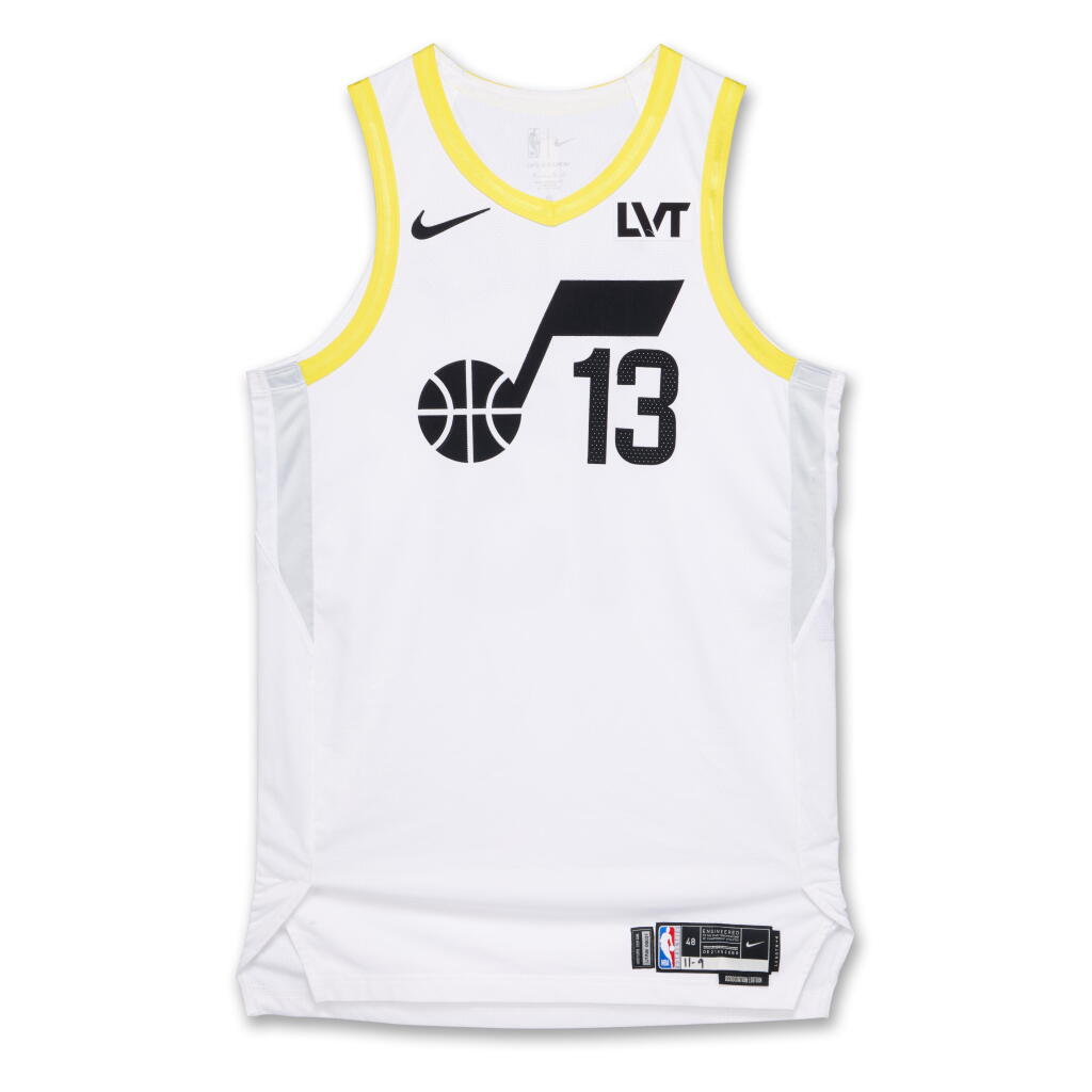View full screen - View 1 of Lot 230. Isaiah Collier Utah Jazz 2024-2025 Game Worn Association Edition Jersey | 2nd Career Game.