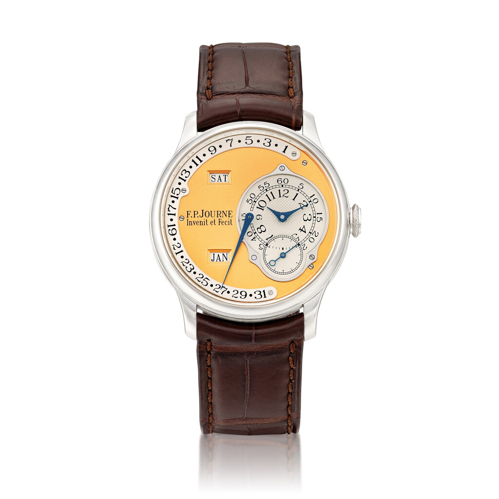 View full screen - View 1 of Lot 2094. Octa Calendrier | A platinum annual calendar wristwatch with retrograde date and brass movement, Circa 2003 | Octa Calendrier | 鉑金年曆腕錶,備逆跳日期及銅製機芯,約2003年製.