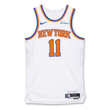 View full screen - View 1 of Lot 4. Jalen Brunson New York Knicks 2025 NBA Playoffs Eastern Conference Round 1 Game Worn Association Edition Jersey | Game 1 | 34 Points.