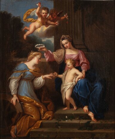 View full screen - View 1 of Lot 32. The Mystic Marriage of Saint Catherine | Le mariage mystique de sainte Catherine.