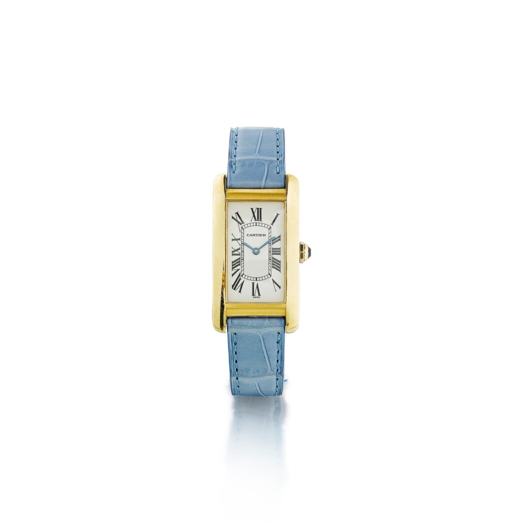 View full screen - View 1 of Lot 150. Montre bracelet de dame or, "Tank Américaine" | Lady's gold bracelet watch, 'Tank Américaine'.