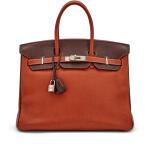 Marron Fonce and Noisette Togo Birkin 35 Palladium Hardware, 2003