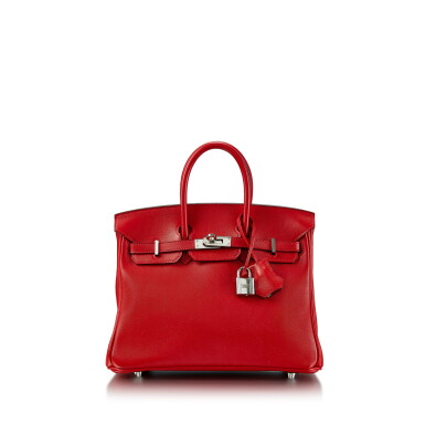 View full screen - View 1 of Lot 8365. Rouge Tomate Swift Birkin 25 Palladium Hardware, 2016 .