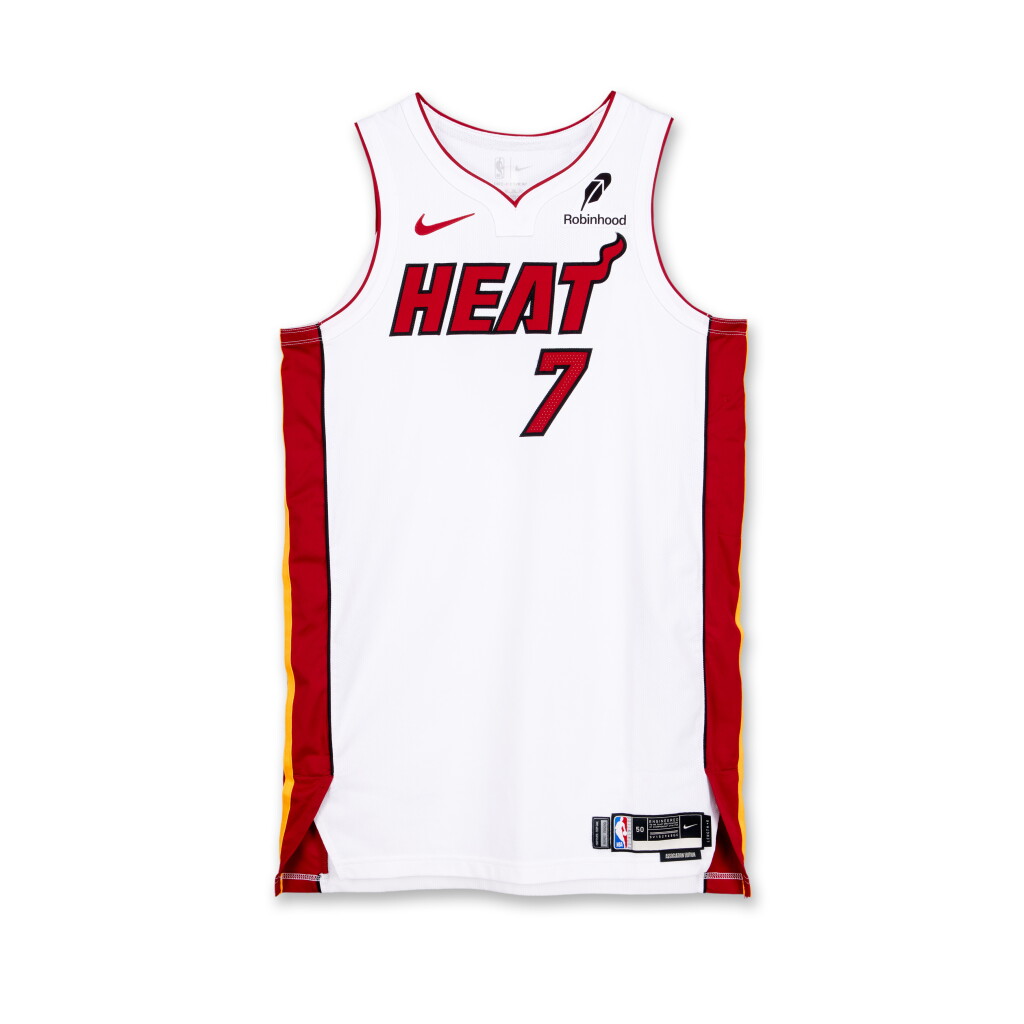 View full screen - View 1 of Lot 121. Kel’el Ware ‘Rookie Debut’ Miami Heat 2024-2025 Kia NBA Tip-Off Game Worn Association Edition Jersey.