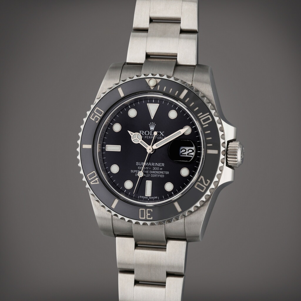 View full screen - View 1 of Lot 101. Reference 116610LN Submariner | A stainless steel automatic wristwatch with date and bracelet, Circa 2015.