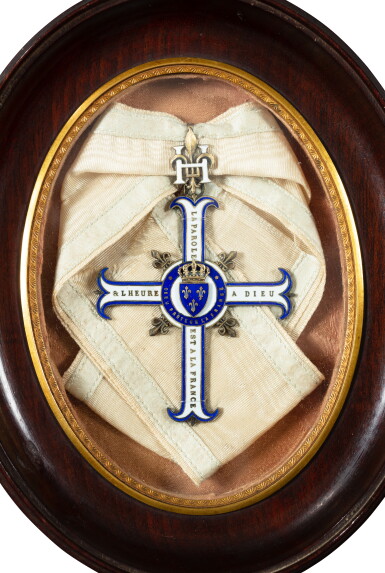 View full screen - View 1 of Lot 582. A silver-gilt and enamel comte de Chambord's Grande croix, late 19th century | Grande croix du comte de Chambord en émail et vermeil, fin du XIXe siècle.