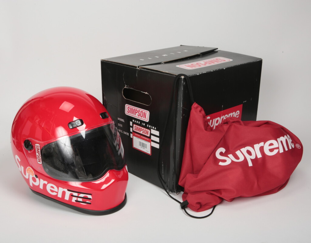 View full screen - View 1 of Lot 13. SUPREME SIMPSON STREET BANDIT HELMET RED.