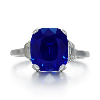 View full screen - View 1 of Lot 139. Garrard & Co. | Sapphire and diamond ring, 1960s.