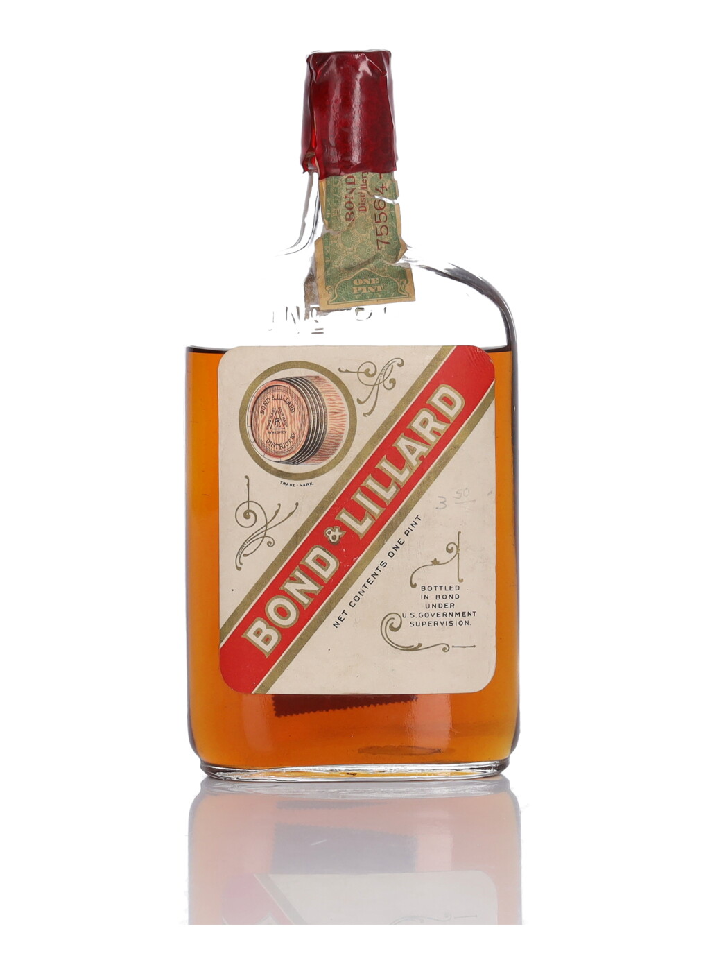 View full screen - View 1 of Lot 224. Bond & Lillard Bottled In Bond 100 Proof 1917 (1 Bottle Pint).