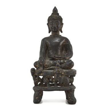 View full screen - View 1 of Lot 3078. A bronze seated figure of Buddha, Burma, 17th - 19th century 十七至十九世紀 緬甸 銅佛坐像.