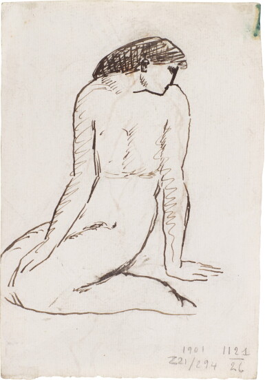 View full screen - View 1 of Lot 61. PABLO PICASSO | NU AGENOUILLÉ - RECTO | NU DEBOUT - VERSO .