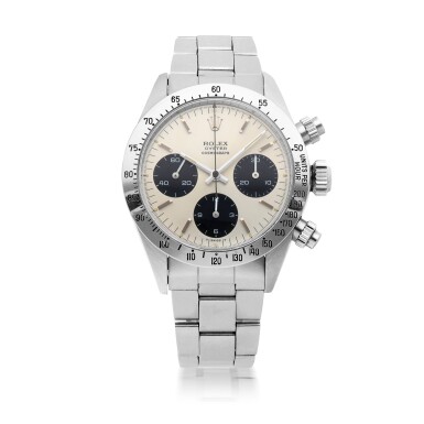 View full screen - View 1 of Lot 391. DAYTONA, REF 6265 STAINLESS STEEL CHRONOGRAPH WRISTWATCH WITH BRACELET CIRCA 1973.