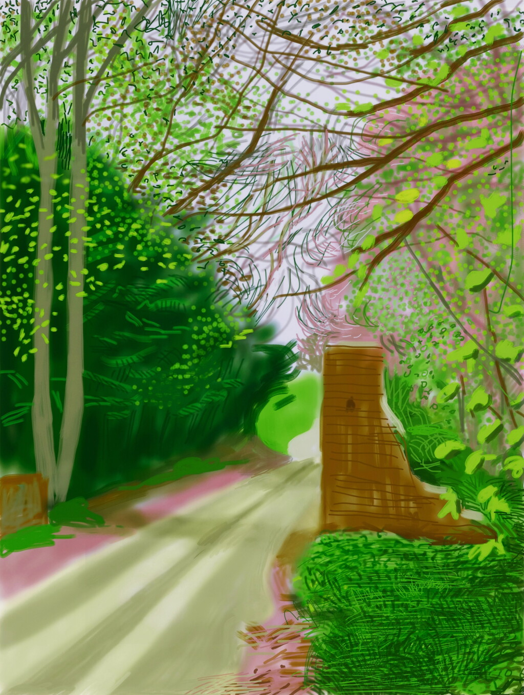 View full screen - View 1 of Lot 37. David Hockney 大衛 · 霍克尼 | The Arrival of Spring in Woldgate, East Yorkshire in 2011 (twenty eleven) - 17 April 東約克郡沃蓋特的春臨(2011年)- 4月17日.