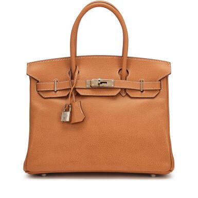 View full screen - View 1 of Lot 34. Natural Vache Liegee Birkin 30 Palladium Hardware, 2006.