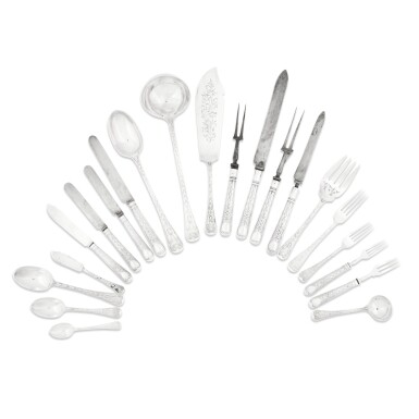 View full screen - View 1 of Lot 207. An 'Elizabethan' pattern silver flatware service, Garrard & Co. Ltd., London, 1911.