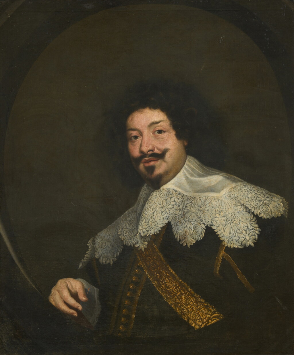 View full screen - View 1 of Lot 1069. Portrait of Octavio Piccolomini (1599–1656), 1st Duke of Amalfi, in a painted oval.