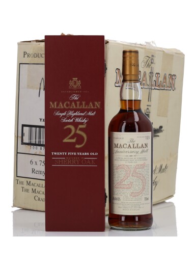View full screen - View 1 of Lot 5. The Macallan 25 Year Old Anniversary Malt 43.0 abv NV (6 Bottles 75cl).