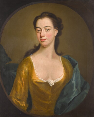 View full screen - View 1 of Lot 91. Portrait of a lady in a painted oval.