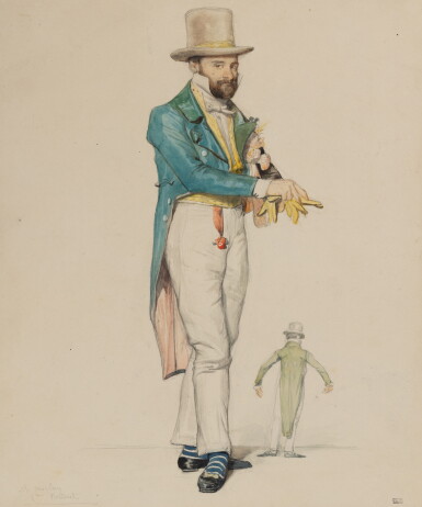 View full screen - View 1 of Lot 294. Portrait of Monsieur Merley, dressed as a dandy.
