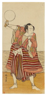 Katsukawa Shunsho (1726-1792) | The actor Ichikawa Danjuro V holding a mirror | Edo period, late 18th century