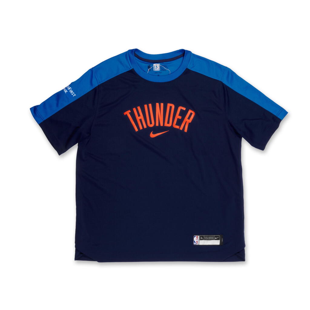 View full screen - View 1 of Lot 56. Ousmane Dieng Oklahoma City Thunder 2025 NBA Finals Game Worn Warmup Top | Game 2 | ‘Championship Run’.