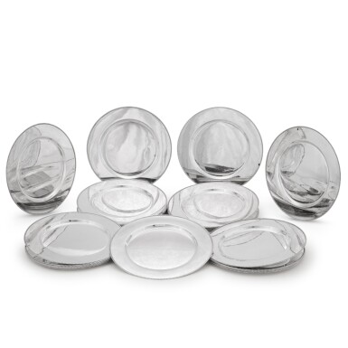 View full screen - View 1 of Lot 68. A set of twenty-four silver underplates, stamped N900, 20th century.