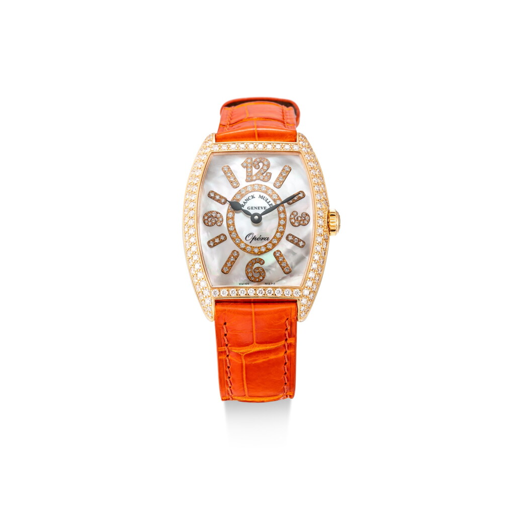 全萤幕检视 - 查看110FRANCK MULLER | OPÉRA, REFERENCE 7502 QZ OPERA MOP D CD, A PINK GOLD AND DIAMOND-SET WRISTWATCH WITH MOTHER-OF-PEARL DIAL, CIRCA 2014的1