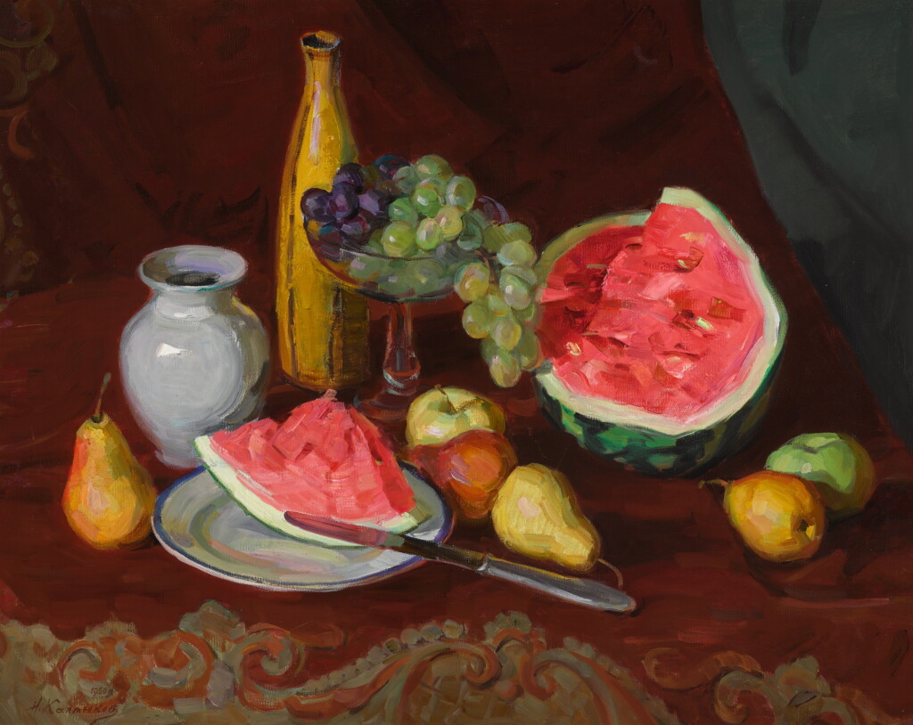 View full screen - View 1 of Lot 117. NIKOLAI PAVLOVICH KALMYKOV | STILL LIFE WITH FRUIT.